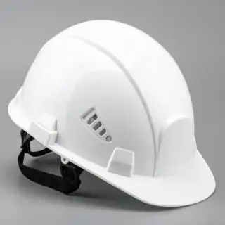 Vented Safety Helmet with Chin Strap