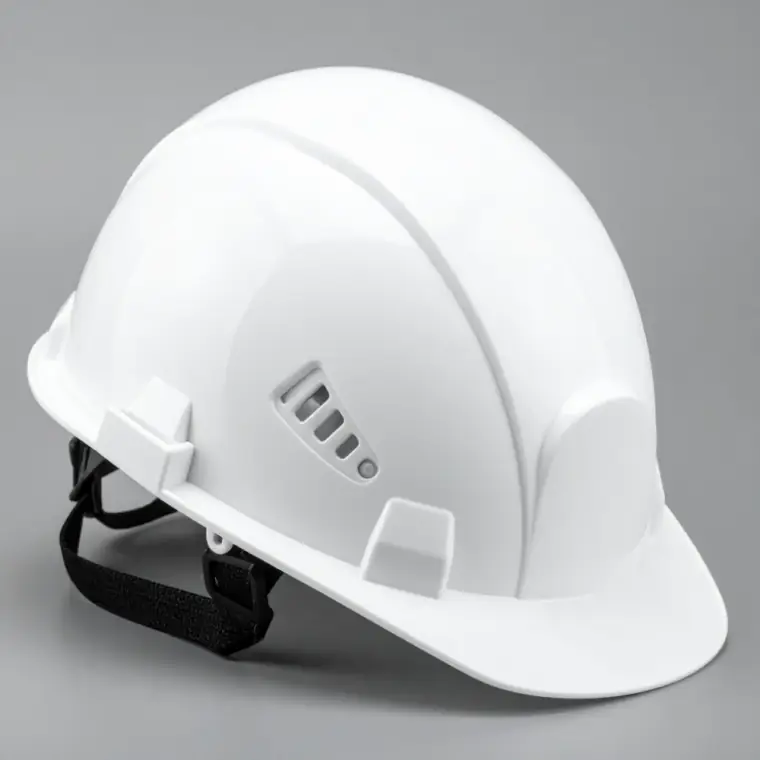 Vented Safety Helmet with Chin Strap